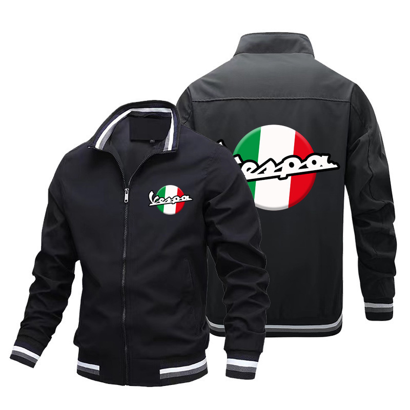 2025 Export Large Size Top Car Logo Long-Sleeved Stand-Up Collar Jacket Zipper Pilot Baseball Uniform Loose Jacket for Men