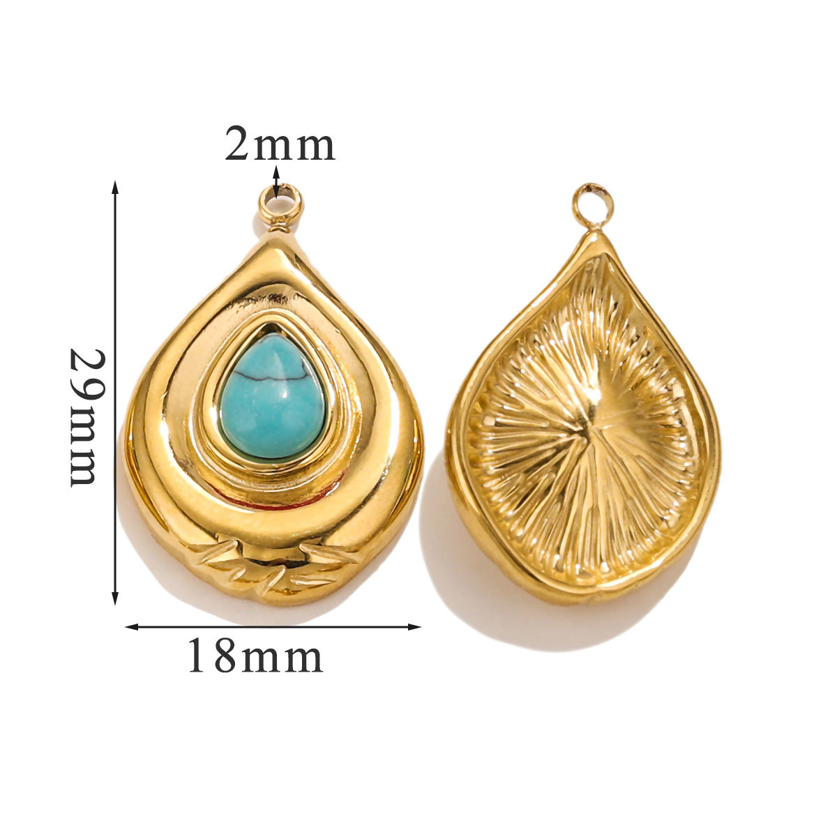 Acero inoxidable gota de agua Europa y América accesorios colgante de piedra natural DIY collar pendientes accesorios transfronterizos al por mayor