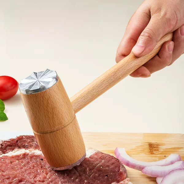 Beech Pine Meat Hammer Kitchen Household Solid Wood Steak Hammer Tenderness Broken Tenderness Tool Hit Meat Hammer Hit Artifact
