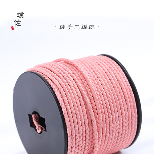 Zhoujia leather rope wearable bead hand rope bracelet diy accessories gold sand gold 3D hard gold rope necklace rope super fiber leather