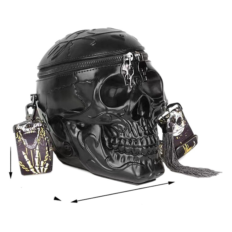 Transfronterizo nuevo estilo cráneo estilo personalizado Halloween bolsa de hombro de alta textura fantasma bolsa cráneo crossbody bolsa