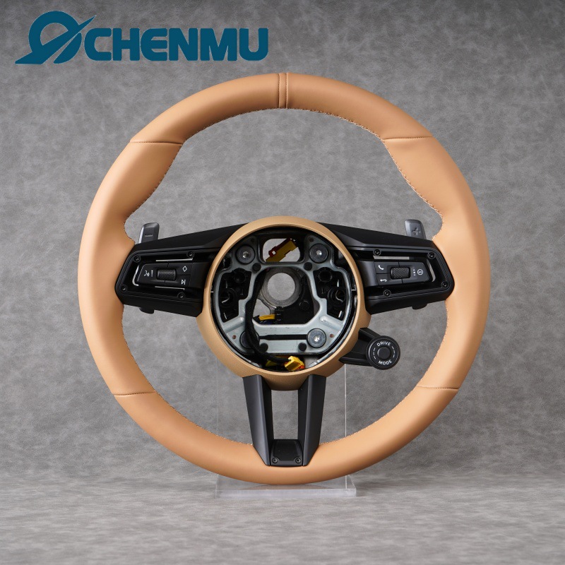 Suitable for Porsche Cayenne, Panamera, 992, Cayman, 718 Boxster modified with a new beige steering wheel