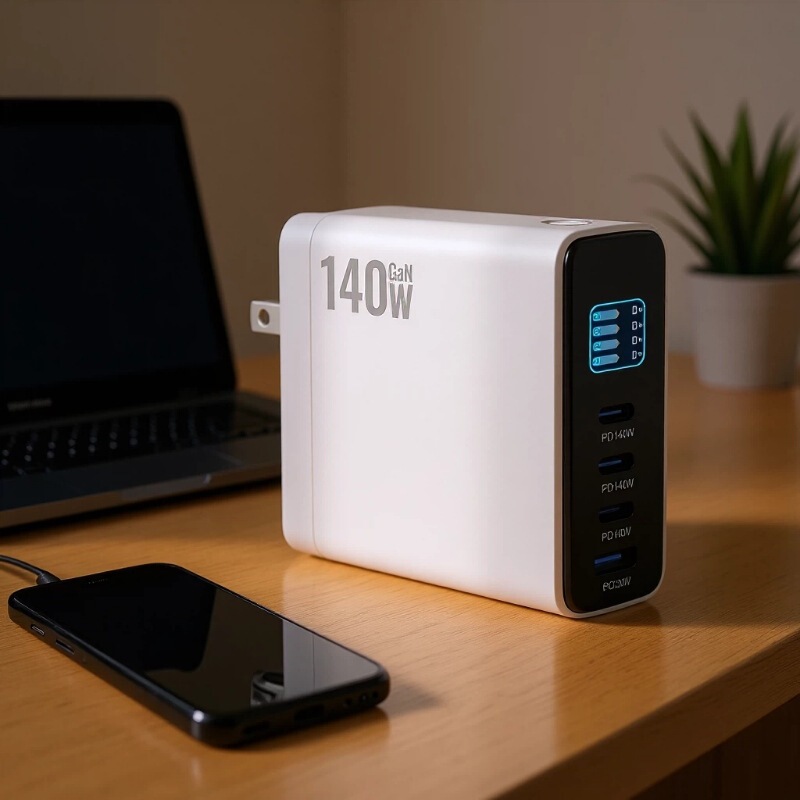 140W Gallium Nitride Multi-Port Fast Charging Charger Pd140W with Smart Display Suitable for Charging Laptops, Mobile Phones, and Computers 140W Gallium Nitride Multi-Port Fast Charging Charger Pd140W with Smart Display Suitable for Charging Laptops, Mobile Phones, and Computers
