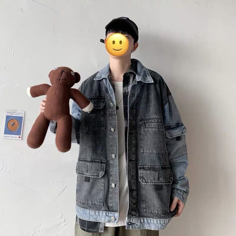 Chaqueta de mezclilla para hombre Primavera y otoño Nueva chaqueta de mezclilla de Venta caliente transfronteriza de la chaqueta de mezclilla de los hombres coreanos sueltos