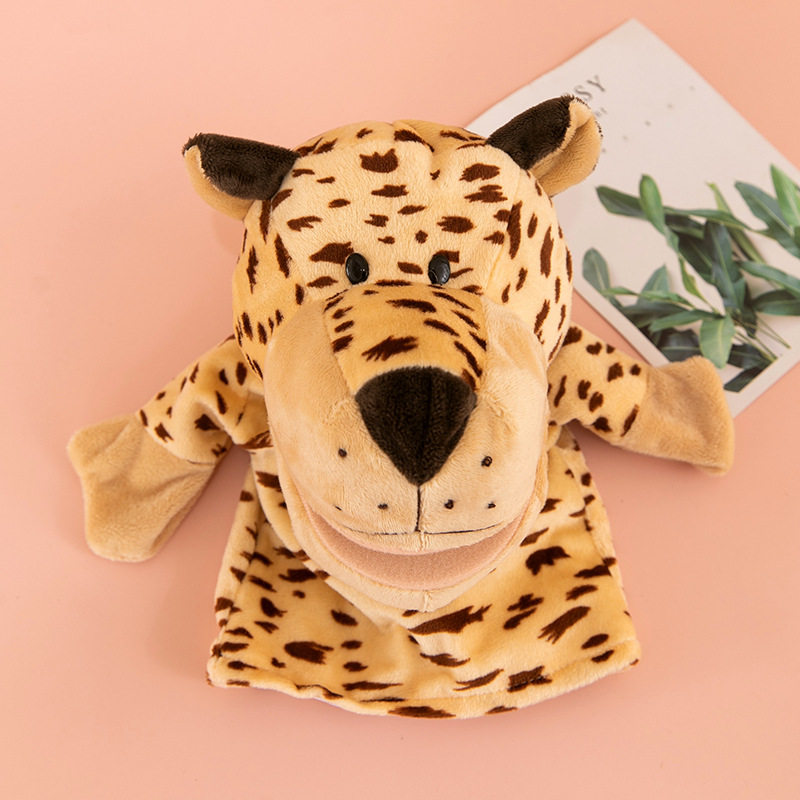 Boca abierta animal de dibujos animados de peluche marioneta de mano de juguete entre padres e hijos boca puede mover una variedad de estilos transfronterizos en stock lote mixto