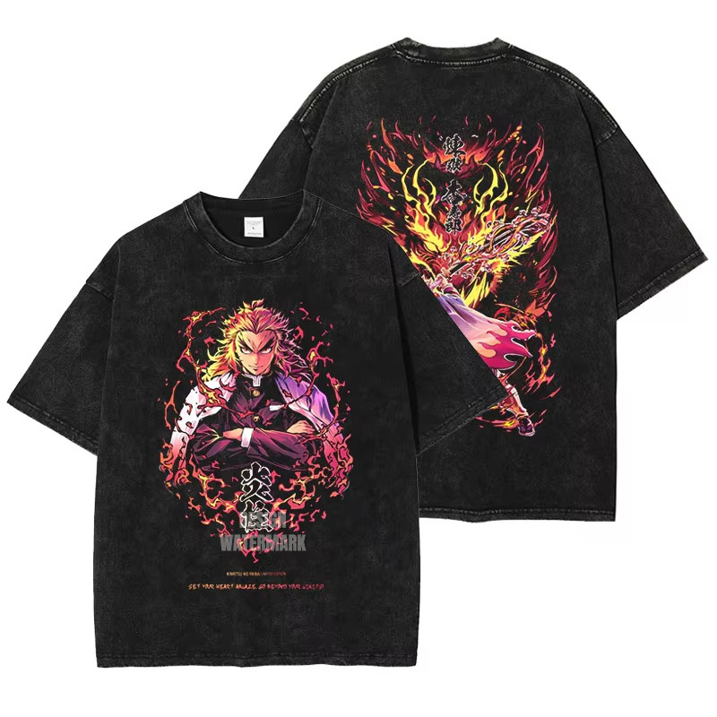 2025 Demon Slayer Anime T-Shirt Rengoku Kyoujurou Printed T-Shirt Men's High Quality Cotton T-Shirt 2025 Demon Slayer Anime T-Shirt Rengoku Kyoujurou Printed T-Shirt Men's High Quality Cotton T-Shirt
