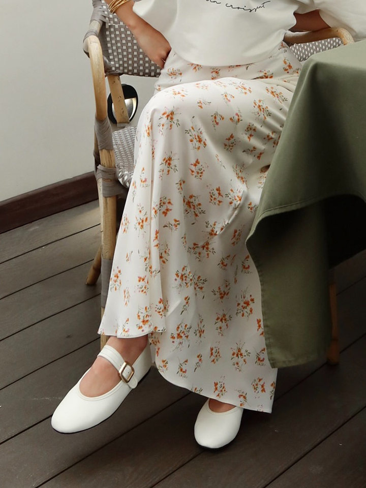 Chân váy dài cạp cao in hoa họa tiết phối màu, chất lưới co giãn nhẹ, form chữ A — Màu hồng (Mẫu số: BSQ0030), Trắng (Mẫu số: BSQ0030) chi tiết 25