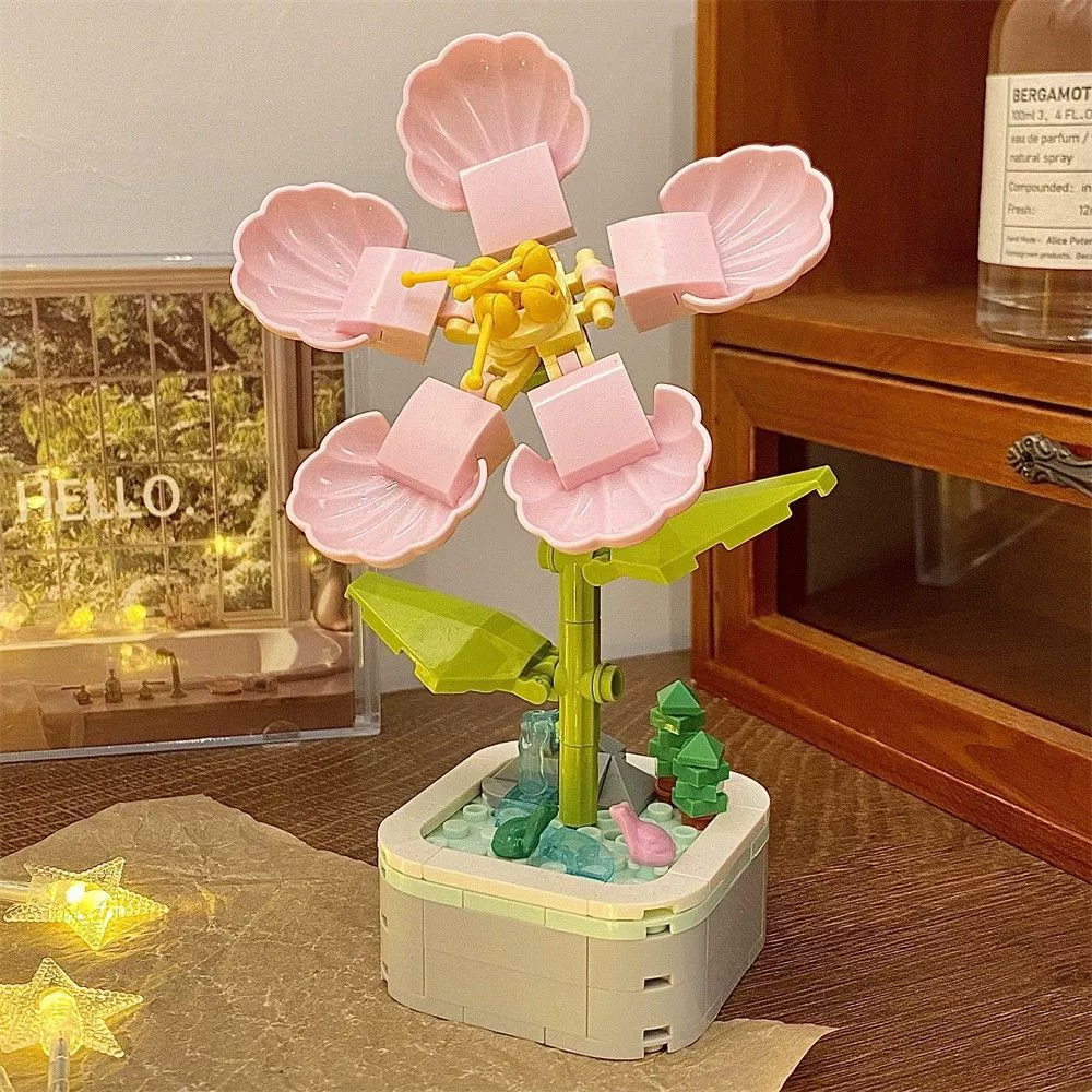 Конструктор (Diamond Horse) букет из кубиков DIY, миниатюрные цветы, подарок на день рождения