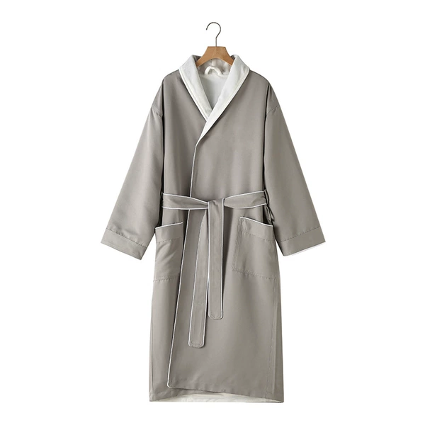 Gabardine bathrobe-gentleman gray