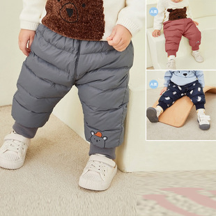 Wholesale Children's Clothing Infant High-Waisted down Pants Autumn and Winter New Style for Boys and Girls, Open-Fit, Lightweight, Warm, Trendy Outerwear