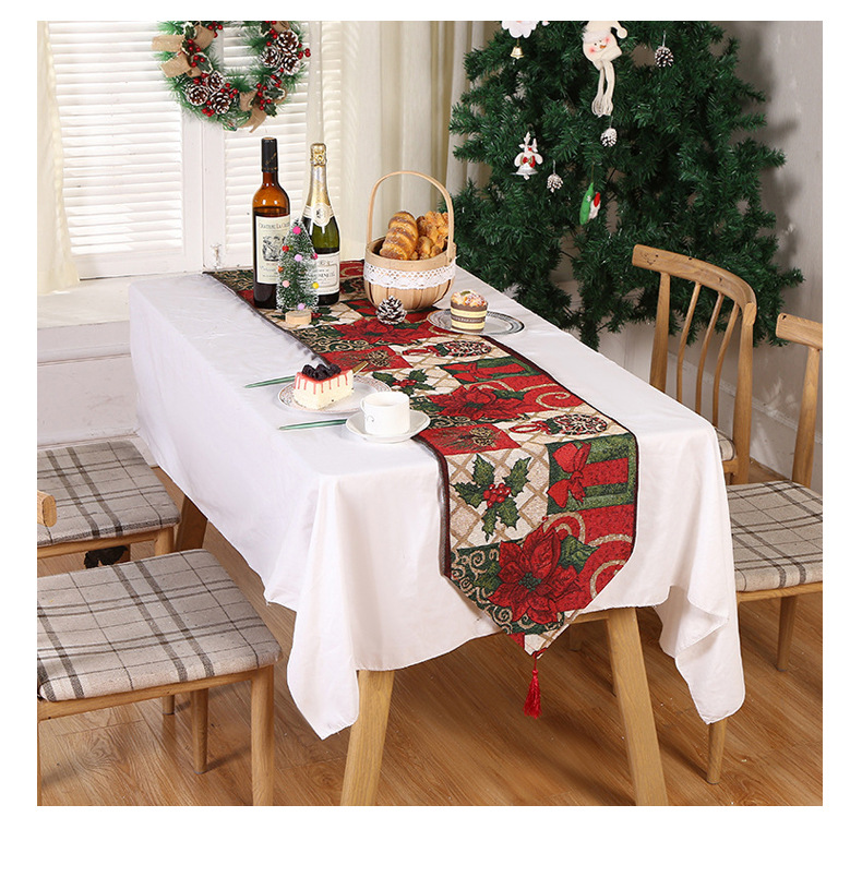 Christmas Occasion Christmas Christmas Tree Santa Claus Elk Polyester Christmas Tablecloth