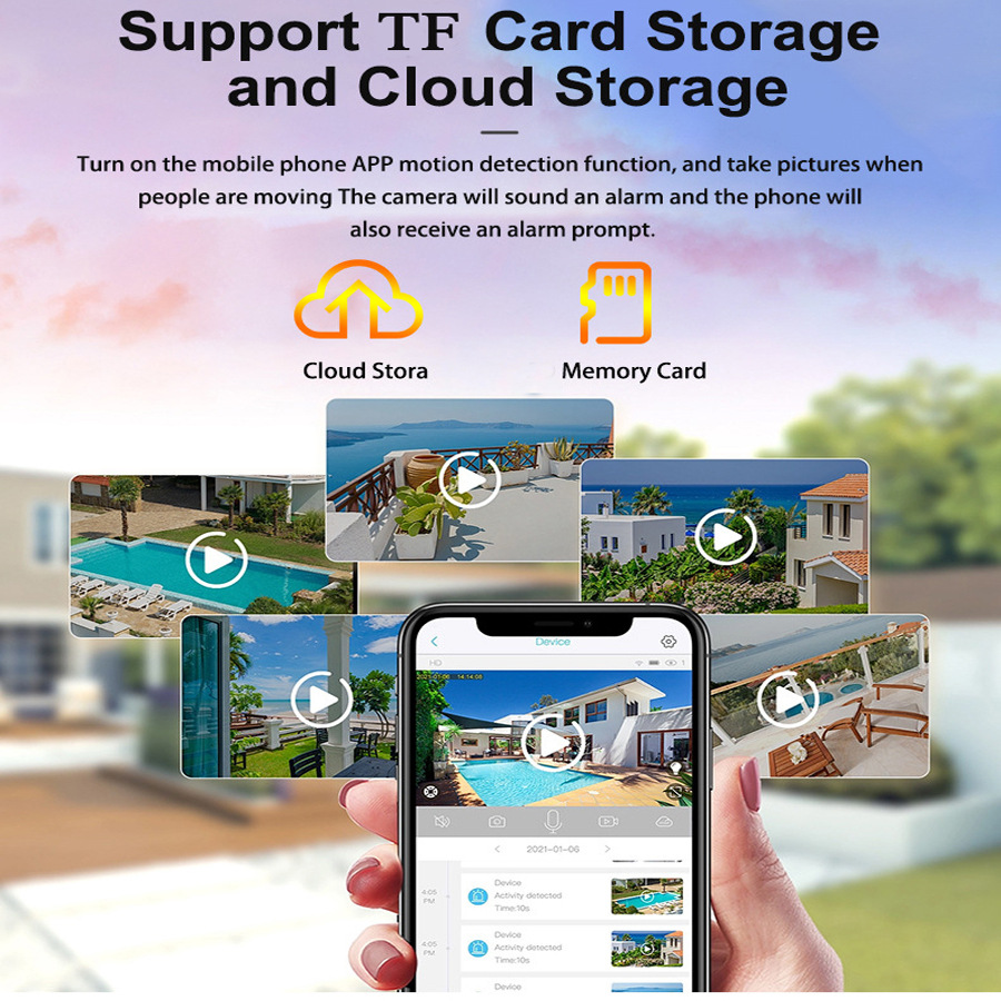 No Drilling 2MP High Resolution Home Surveillance Camera 360 Degree No Dead Angle Monitor Easy Installation