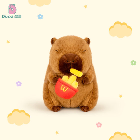 Duoai Genuine French Fries Capybara Cute Cartoon Card Pippa Plush Doll Desktop Ornaments Sleeping Doll Wholesale