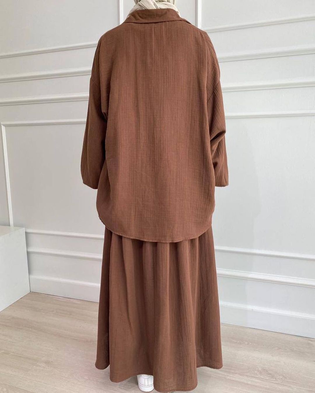 Women's Fashion Casual Suit Puff Sleeve Shirt And Skirt Set Spring Autumn New Cross Border Foreign Trade Clothing_ecoleips.com