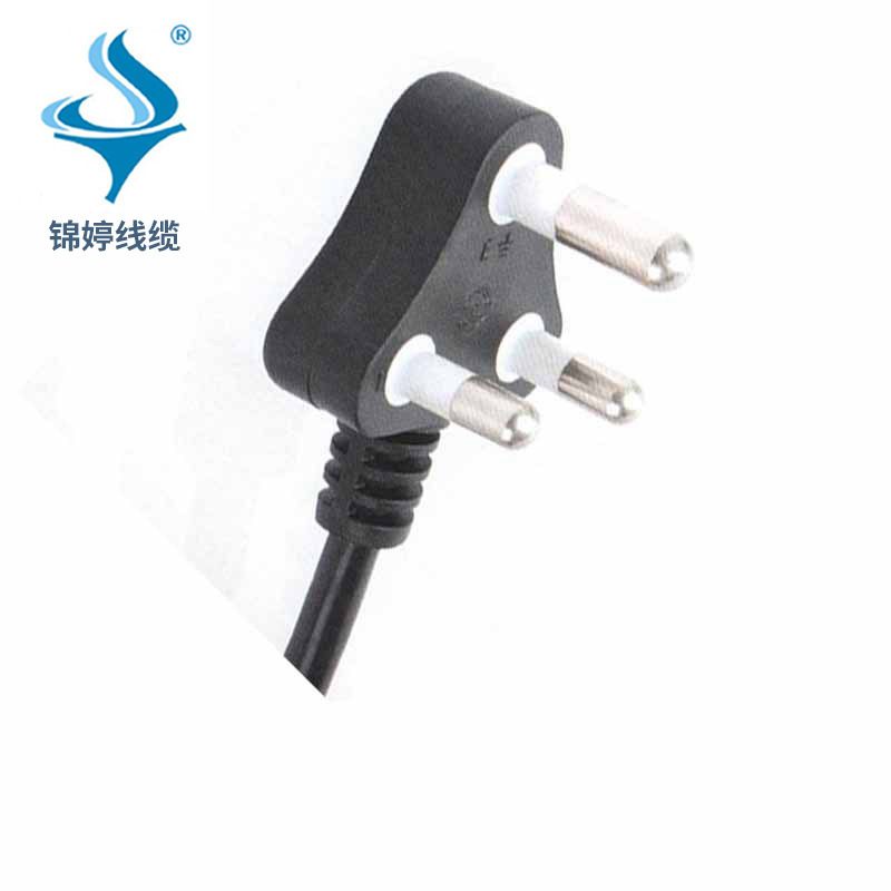 Manufacturers supply one-time molding of Central and South Africa round pin plug three-pole power supply semi-insulated Middle East country plug