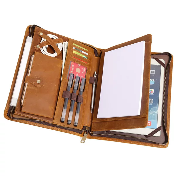 Suitable for Apple Pro10.5 iPad Genuine Leather Protective Case Crazy Horse Leather Business Tablet Protective Case Leather Bag