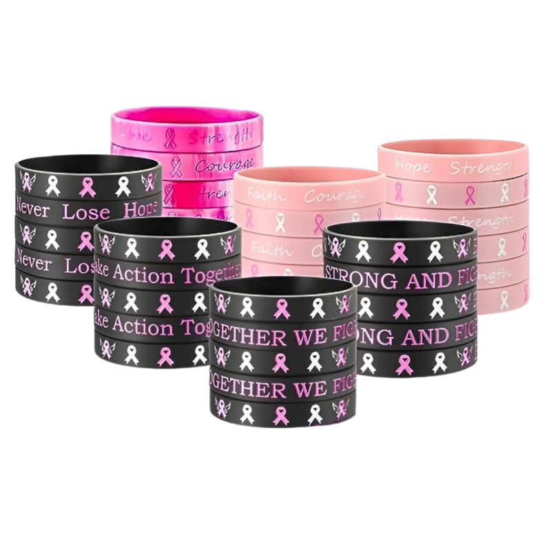跨境货源乳腺女性意识硅胶手链派对主题礼品橡胶手环