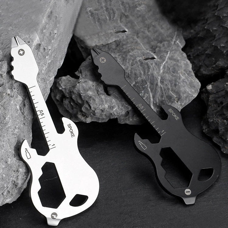 Guitar multi-tool, stainless steel portable keychain, bottle opener & wrench, 0.017 kg