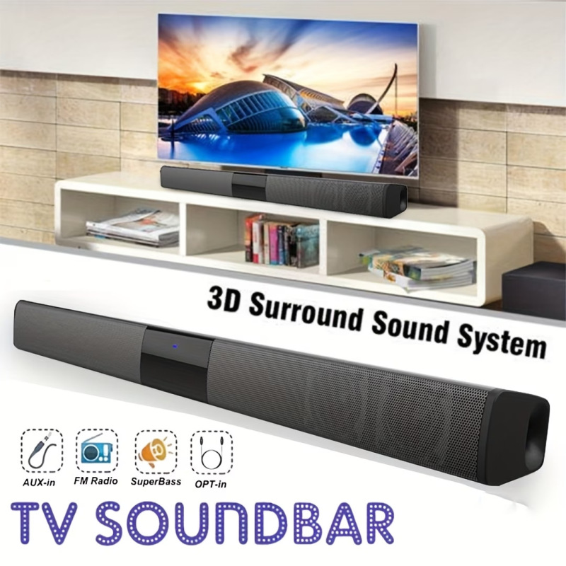 TEMU's popular model BS-28B Soundbar Bluetooth Speaker, long-bar stereo home theater audio desktop wireless speaker