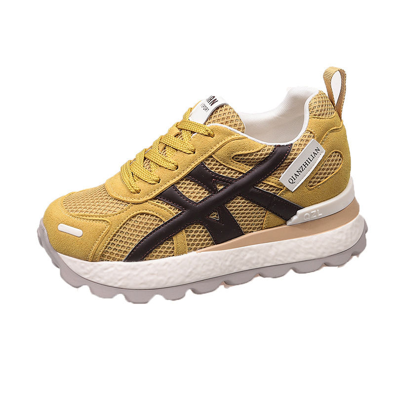 Thousand Love V realce 8CM2025 verano nuevo estilo ligero de lujo caliente dopamina todo fósforo casual transpirable zapatos de mujer 8683