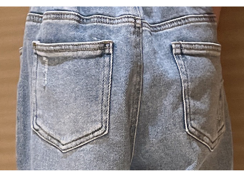 Neue Frühjahr Mädchen Kleidung Kinder Gerade Ripped Loch Lose Jeans Elastische Taille Hose Kind Teen Denim Breite Bein Hosen frühlen – Detail 10
