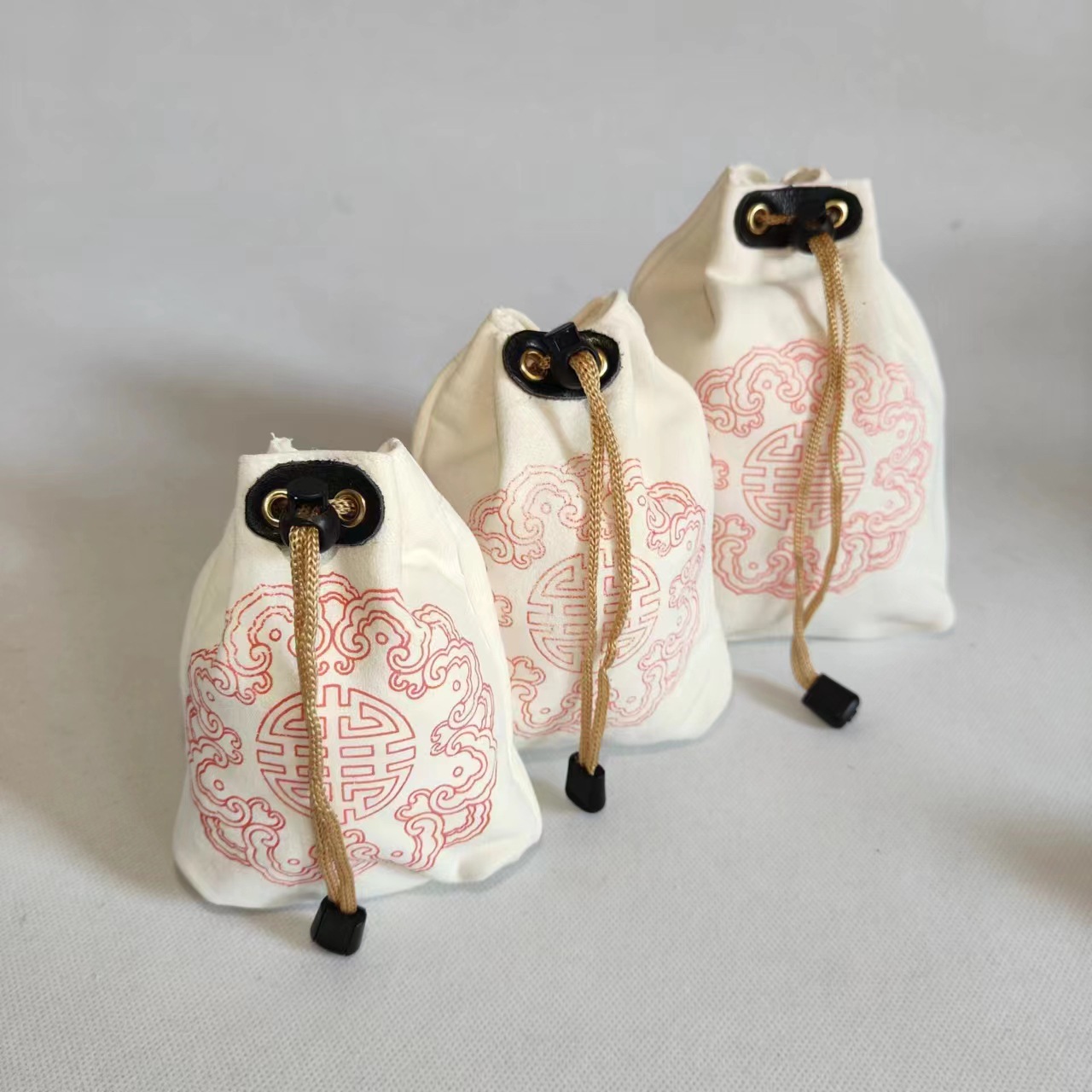 批发麂皮抽口印花袋文玩袋鹿皮袋盘玩崖柏紫檀星月金刚佛珠手串袋