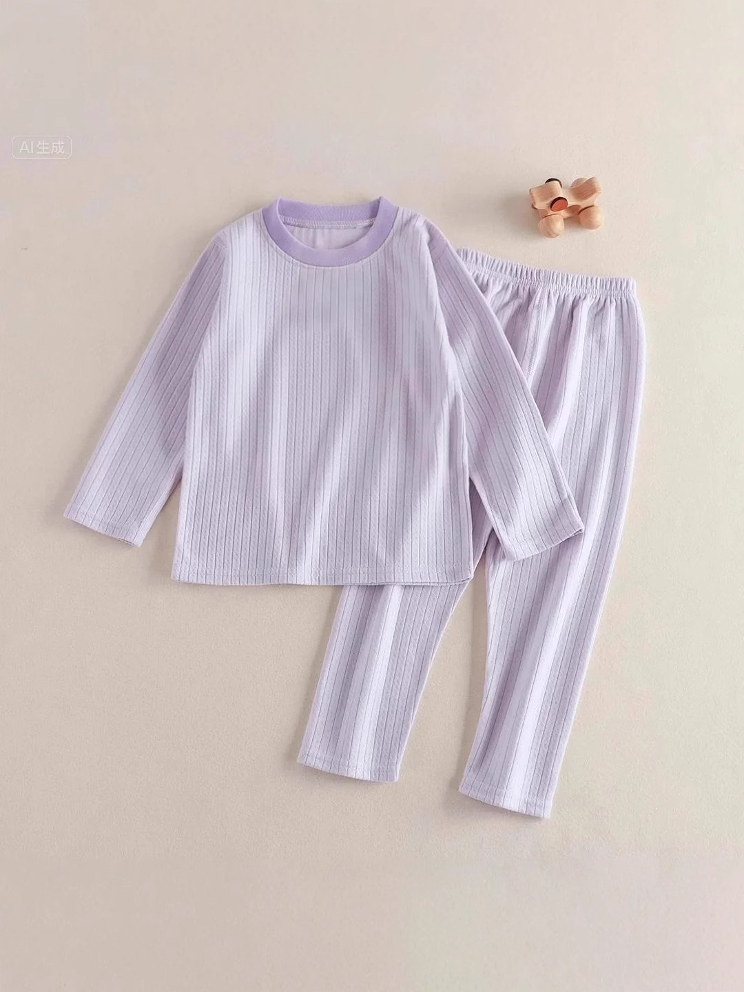 Jacquard de algodón de cuello redondo de dibujos animados set de ropa para el hogar de niños 2025 otoño y invierno nuevo Derong abrigo tejido de otoño pantalones de otoño