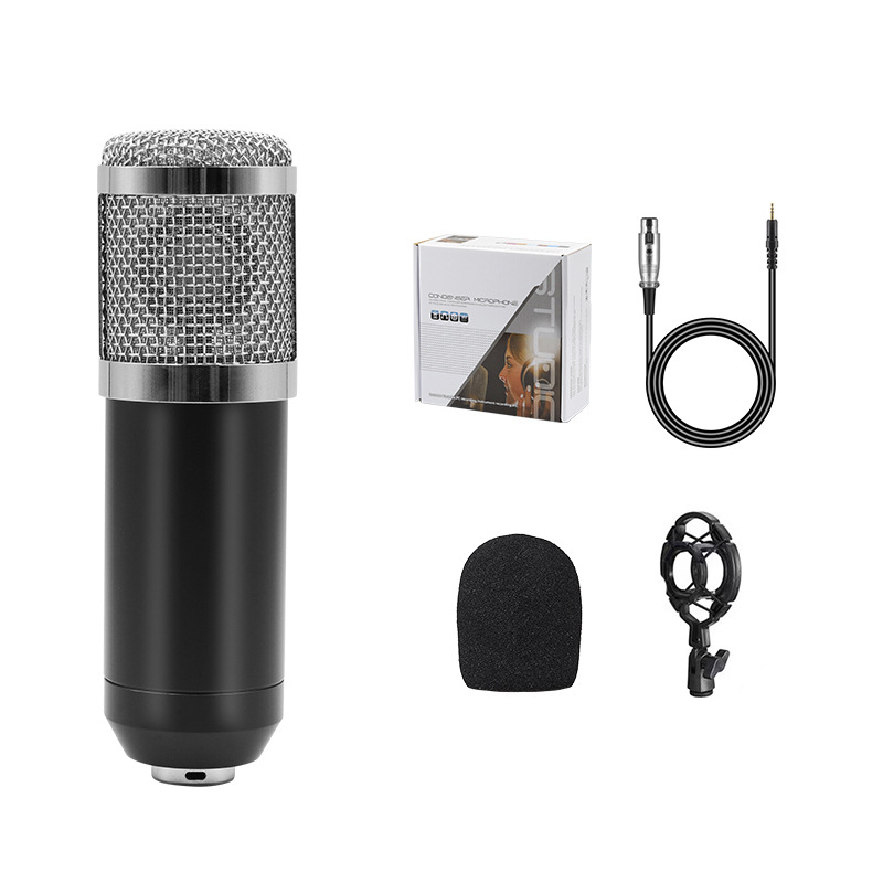 Transfronterizo BM800 micrófono de condensador V8 teléfono móvil inglés tarjeta de sonido ordenador USB soporte voladizo transmisión en vivo traje