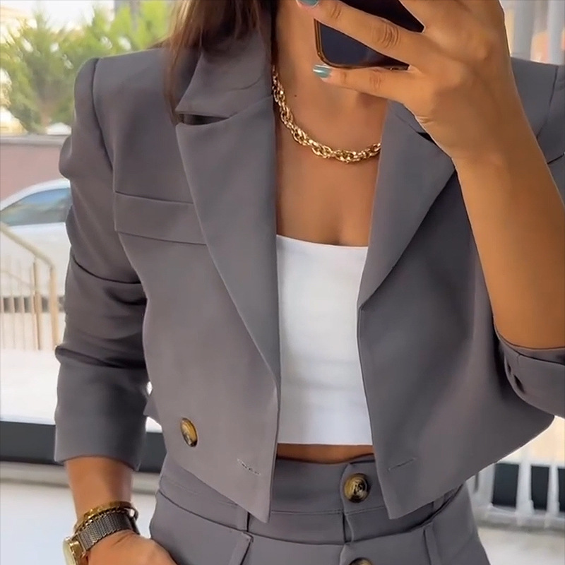 Casual High-Waisted Trousers Suit