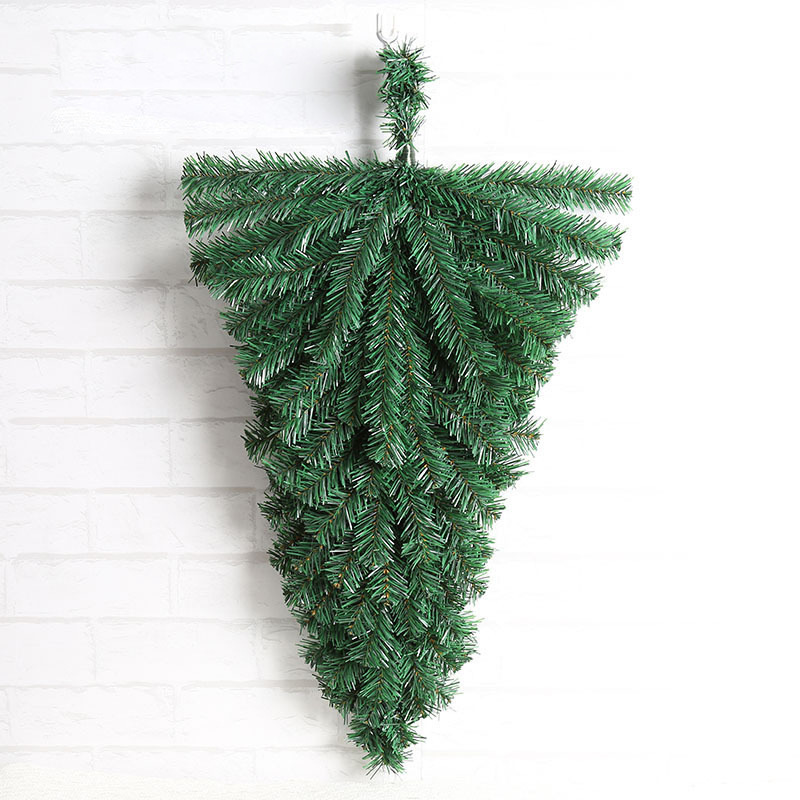 Navidad transfronteriza invertida árbol de Navidad colgante de pared interior verde árbol de decoración de PVC decoración de pared de Navidad