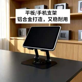 可旋转折叠金属平板支撑架 镂空散热手机支架 桌面懒人手机平板架
