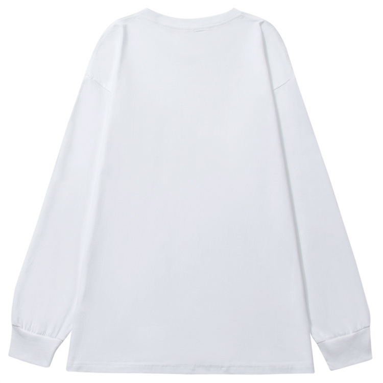 Thread Cuff Cotton T Shirt Women Knitted Loose Long Sleeved Top