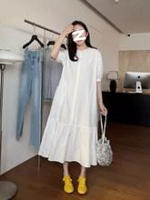 夏季新款韩版设计感绝美减龄宽松衬衫裙女气质简约遮肉长款连衣裙