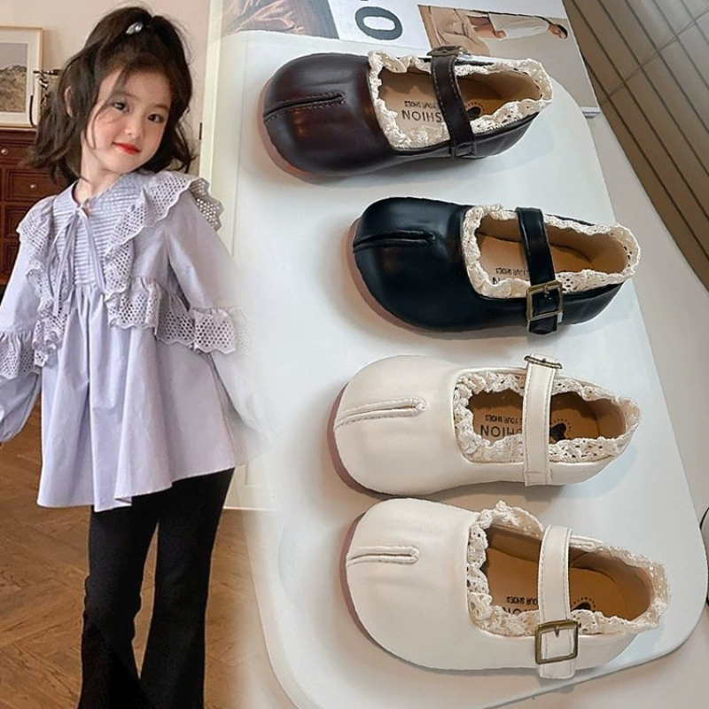 Маленькие кожаные туфли для девочек с одной пряжкой весной 2025 года новые туфли с одной пряжкой детские танцевальные туфли
