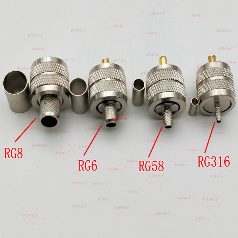 UHF PL259对讲SL16全铜公头SO239/RG316/174/58/59/6U/8U/LMR195
