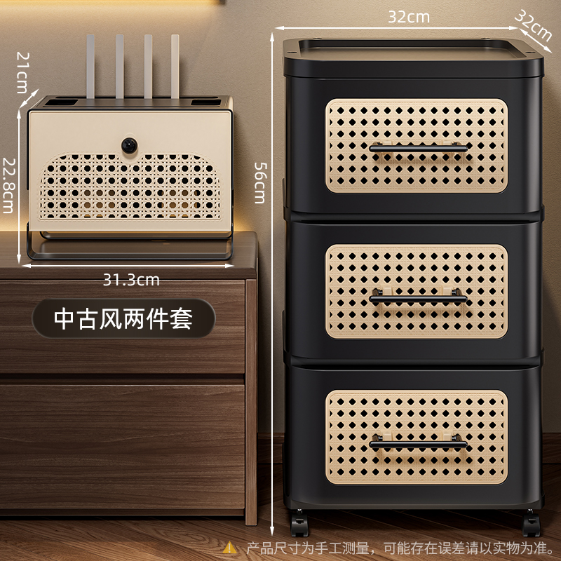 ₸medieval style two-piece set [router storage box + storage cabinet]