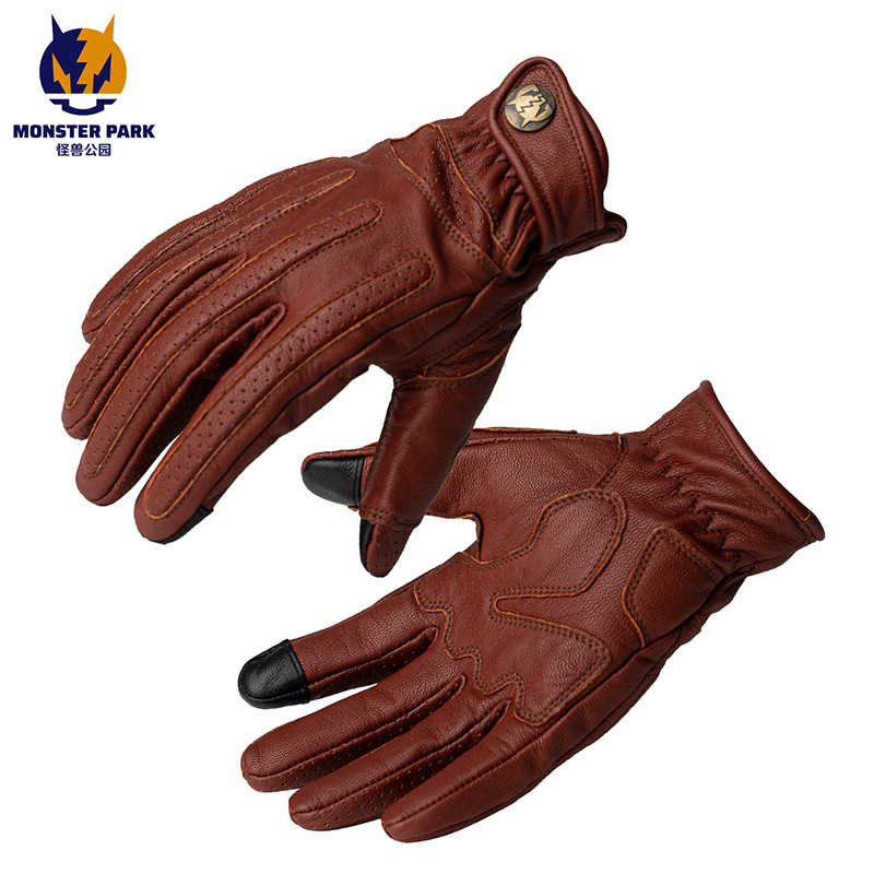 Motorcycle Safety Supplies — Ha Lei Sheepskin Retro Cruiser - brown-xs