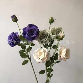 新款安娜玫中式婚礼单枝仿真花婚庆婚礼堂路引装饰插花玫瑰外贸花