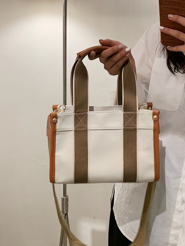 Bolso de mano simple de lona para mujer 2021 Nuevo bolso portátil de moda de estilo coreano bolso de mensajero de hombro de comercio exterior transfronterizo
