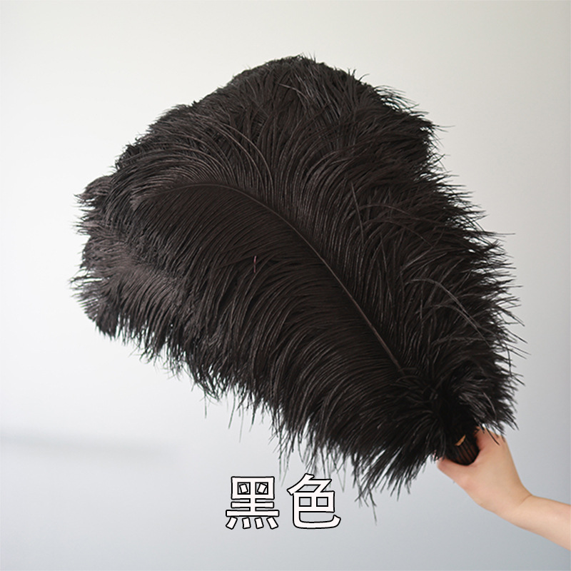 Fabricantes de pelaje de avestruz 50 - 55CM boda guía de la mesa flor de plumas de avestruz adornos de red pared roja plumas de espectáculo de escenario image 15