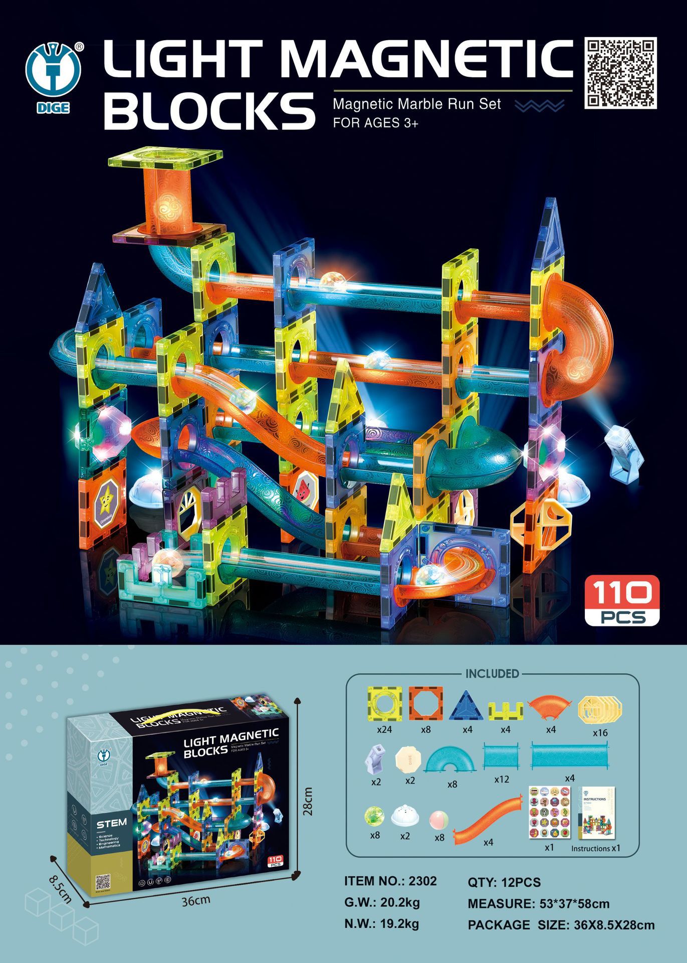 Bloques magnéticos con rodillos y tubos para niños