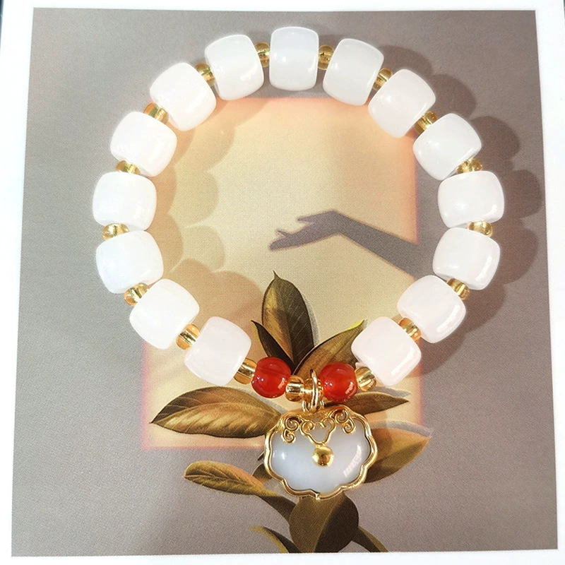Little Red Book Douyin Same Style Imitation Hetian Jade Bracelet Student Live Broadcast E-Commerce Scenic Spot Traffic Gift Manufacturer Direct Sales
