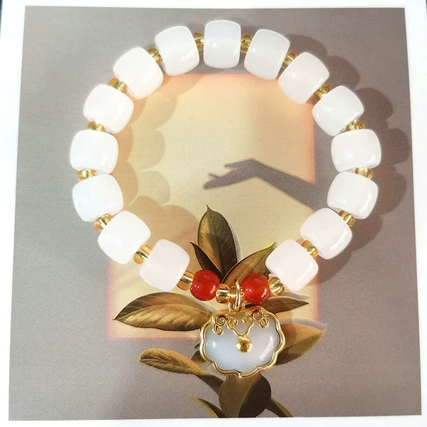 Little Red Book Douyin Same Style Imitation Hetian Jade Bracelet Student Live Broadcast E-Commerce Scenic Spot Traffic Gift Manufacturer Direct Sales