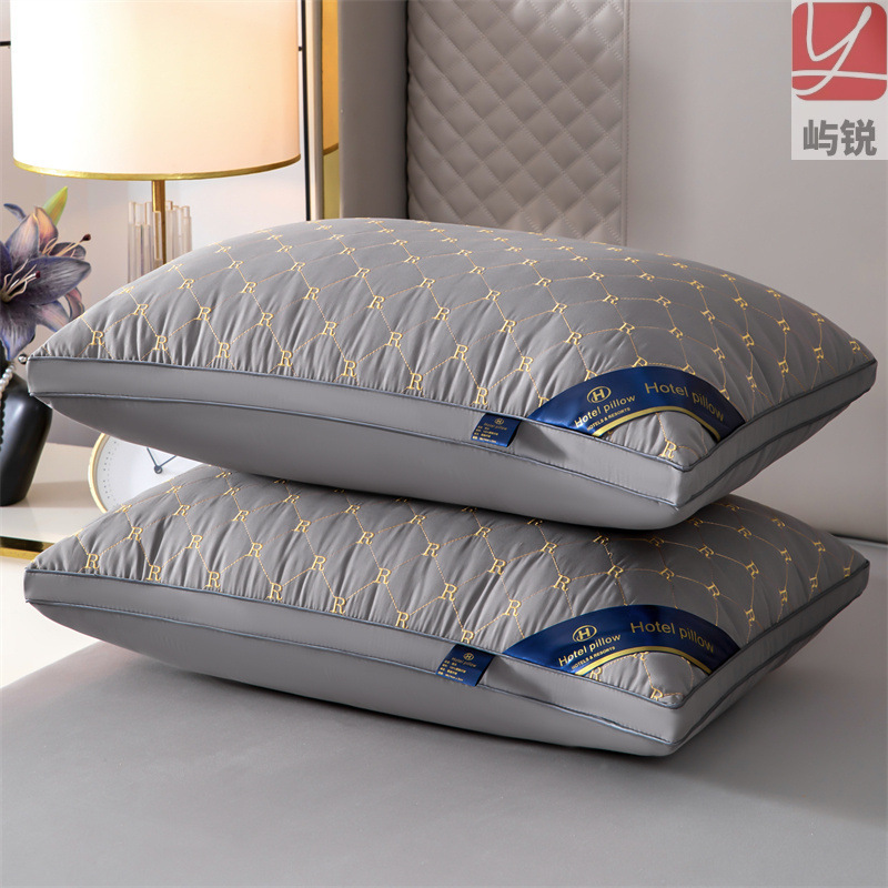 Feather velvet pillow core, single student pillow, health pillow, hotel pillow, five-star high, medium, low pillow, Yurui