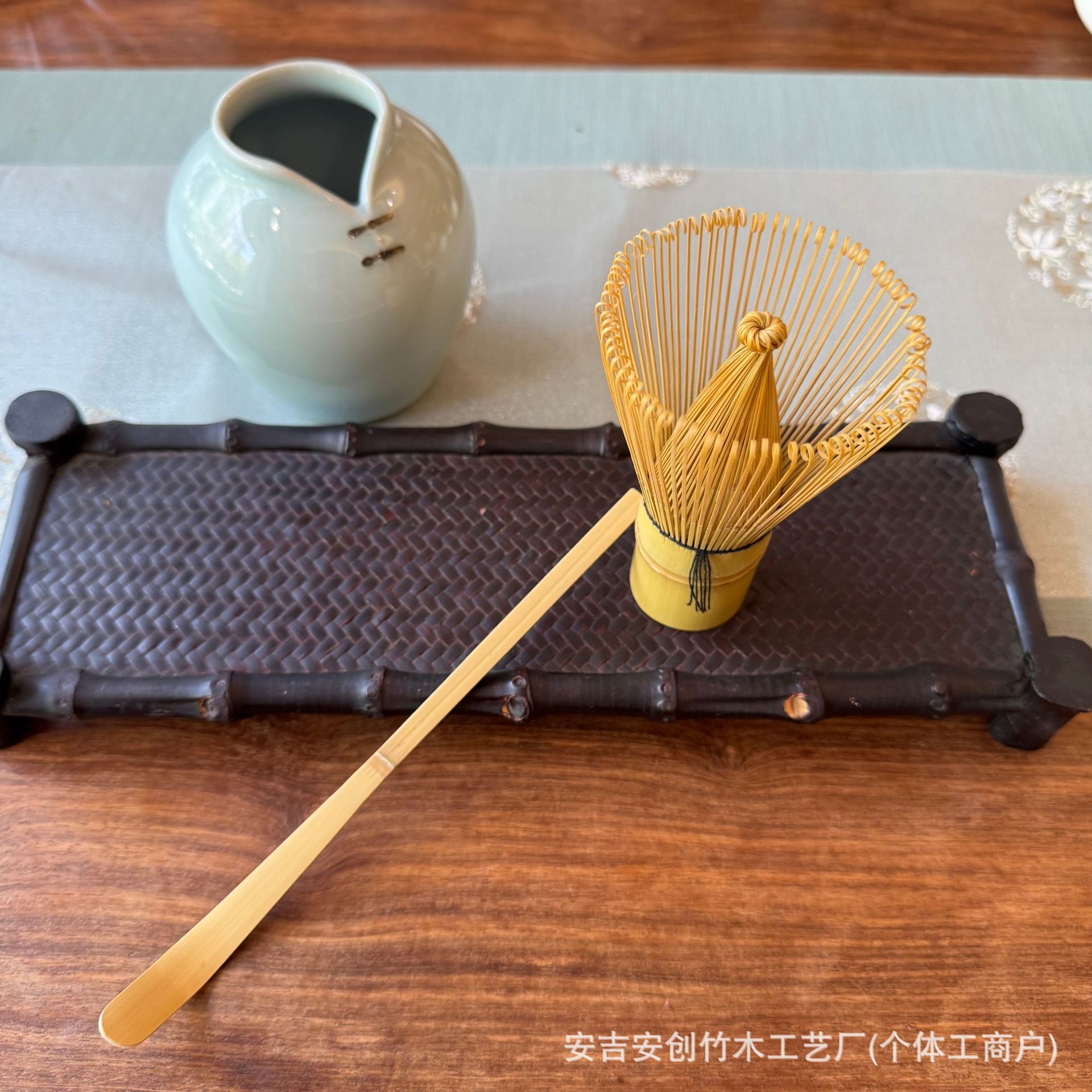 茶筅抹茶打茶点茶百本立茶筅立套装宋代抹茶粉白竹茶刷工具搅拌器