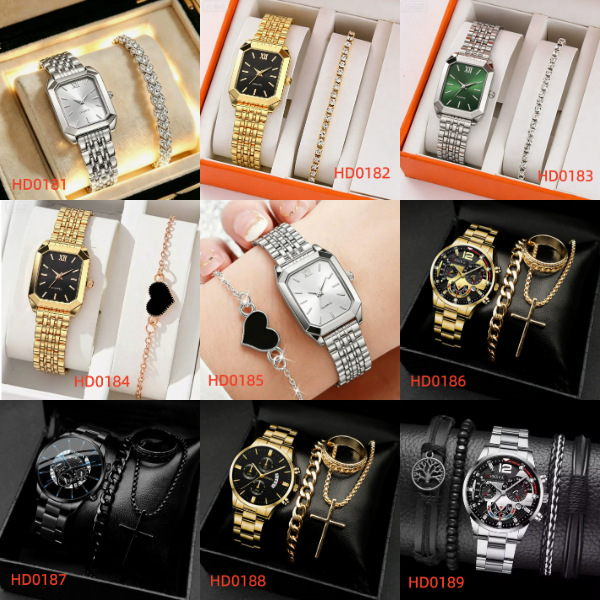 Trendy Best-Selling Roman Numeral Luxury Diamond-Studded Cuban Bracelet with Women's Watch Fashionable Hip-Hop Steel Watch