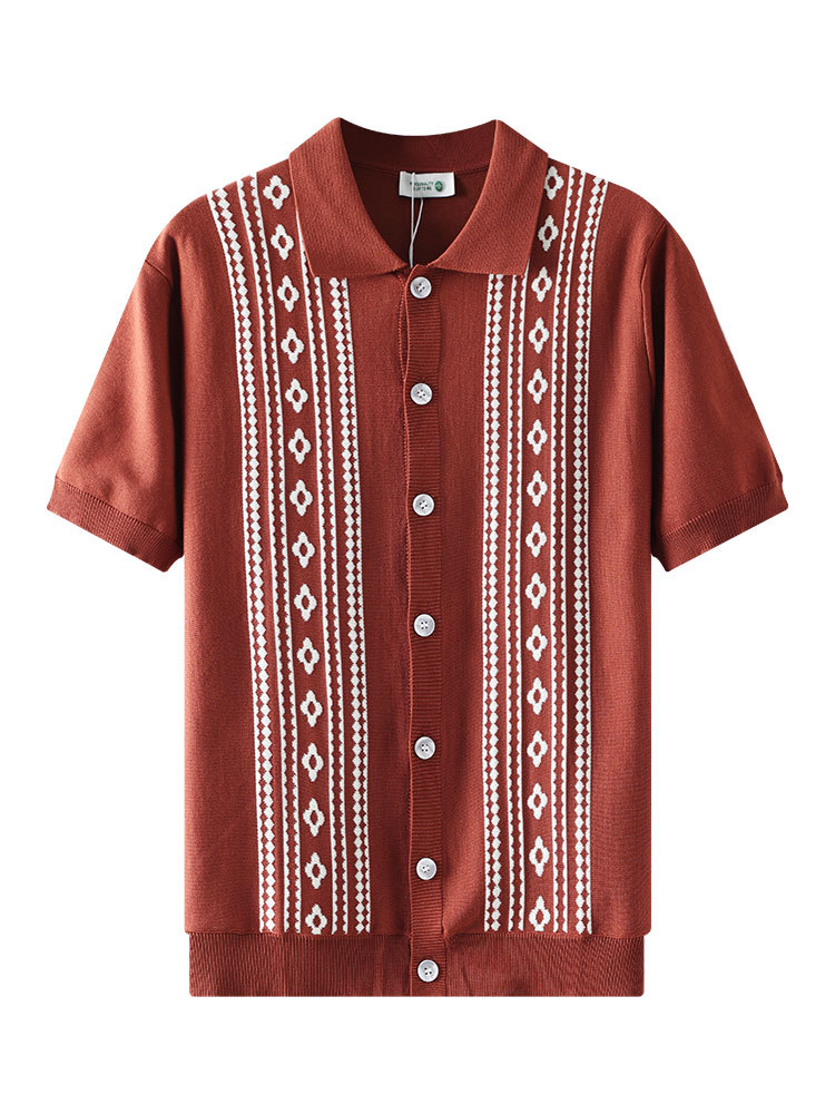 Camisas de polo de estilo europeo y americano de alto nivel para hombres de verano de mangas cortas, cuello de negocios casuales, camisas de polo para hombres