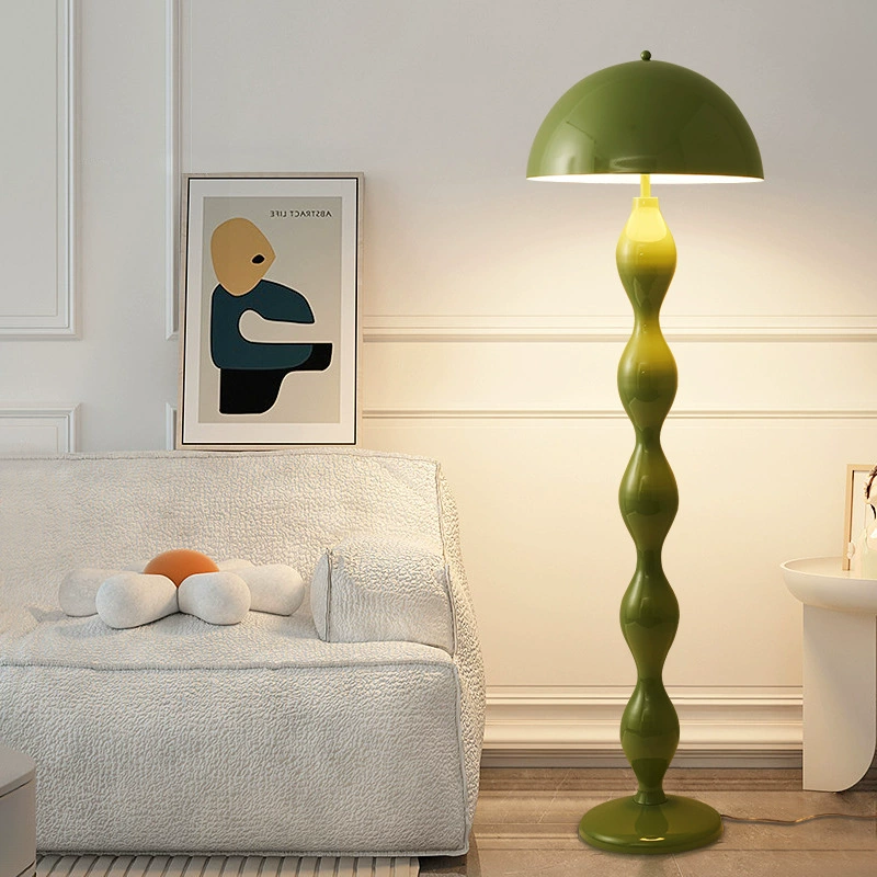 Настольная? Нет, половая? Wait: The phrase is floor lamp with clove mushrooms, cream design sofa for living room, lights