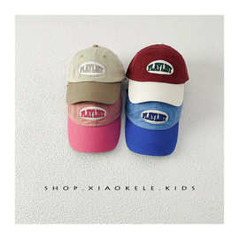 ins韩国同款儿童棒球帽出游凹造型帽子男女童宝宝春夏新款鸭舌帽