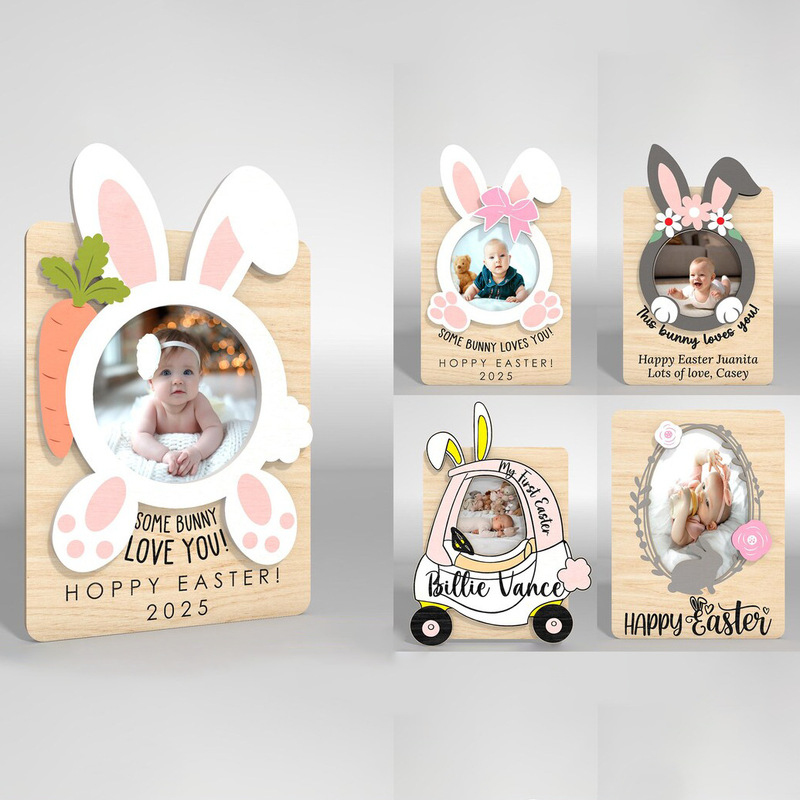 Cross-Border Refrigerator Photo Frame Magnet Easter Children's Gift Rabbit Egg Photo Frame Baby Photo Frame Home Decoration